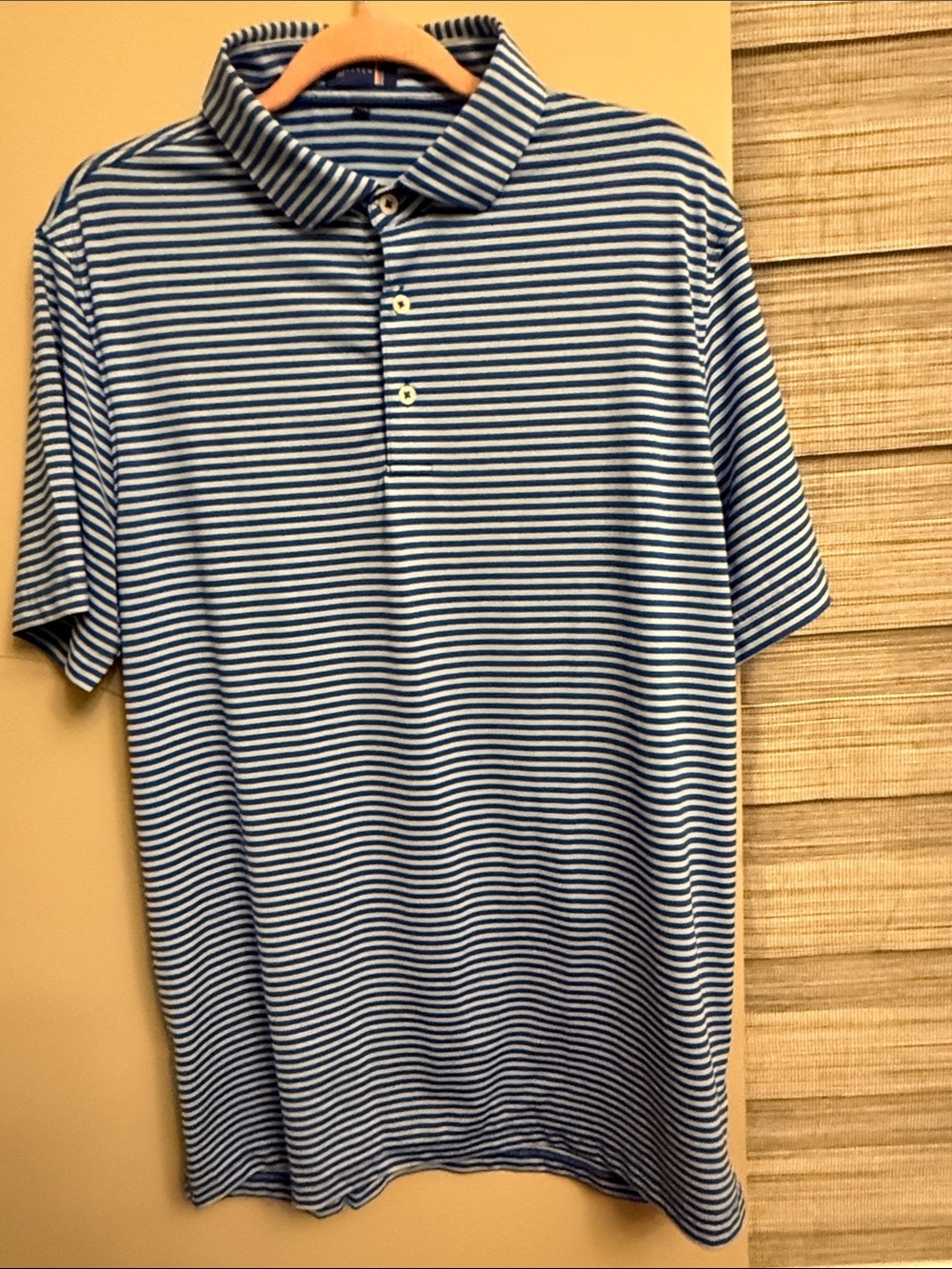 Stitch Blue  Striped Men's Polo Shirt size M/L